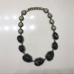 Gilded Jet and Ivory Collar Necklace
